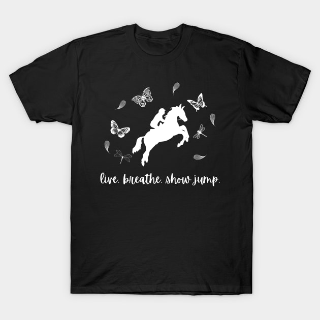 Live, Breathe, Show Jump T-Shirt by Comic Horse-Girl